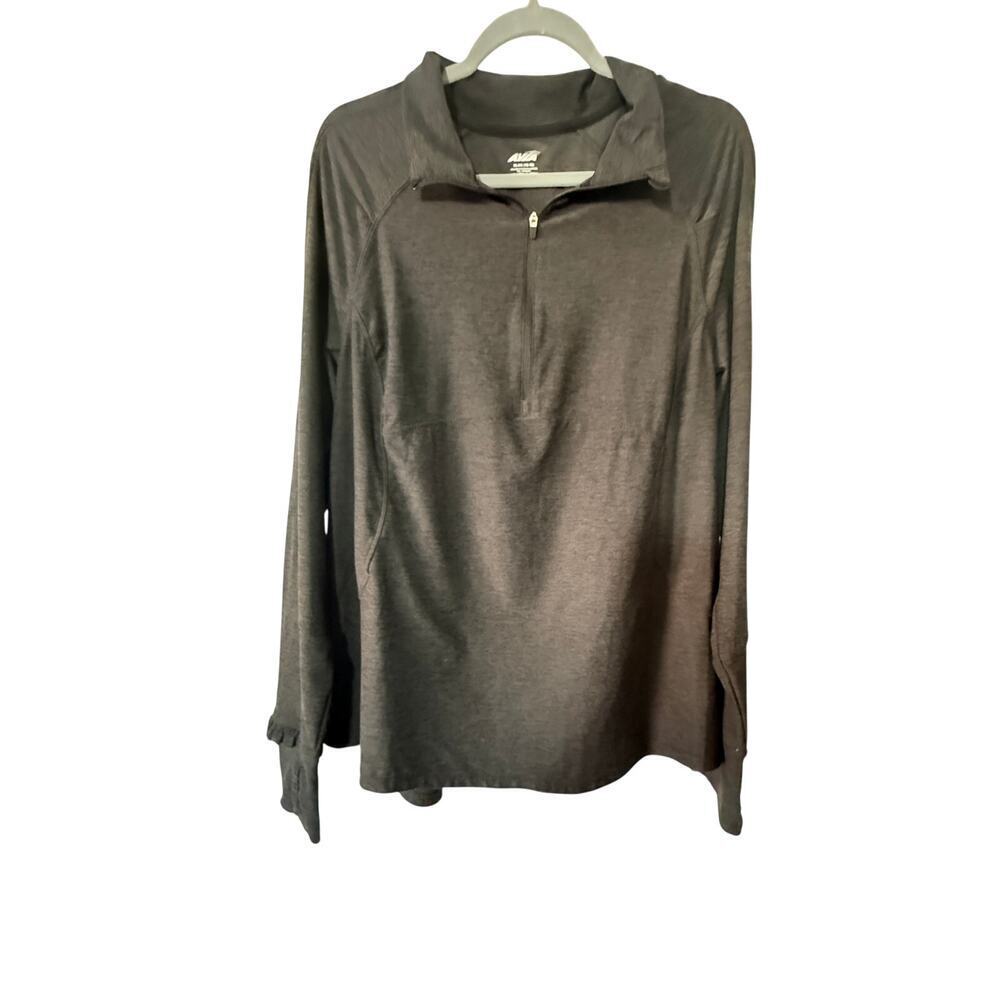 AVIA Women’s Pullover 1/4 zip Ruffle Cuff with Thumb Holes Sz XL NWOT